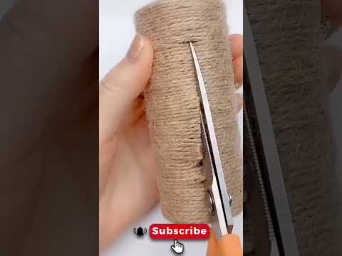 Идея домашнего декора из джута DIY Идеи для рукоделия из джутовой веревки Джутовый домашний декор ручной работы из мешковины