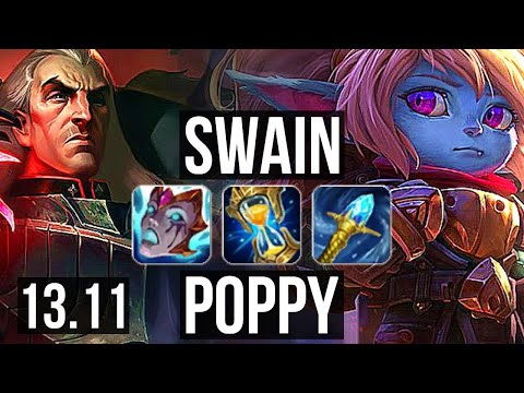 SWAIN vs POPPY (TOP) | 5/1/11, 1100+ games, 1.4M mastery | KR Master | 13.11
