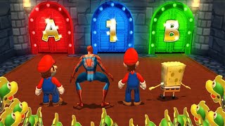 Mario Party 9 MiniGames - Mario Vs Luigi Vs Spider