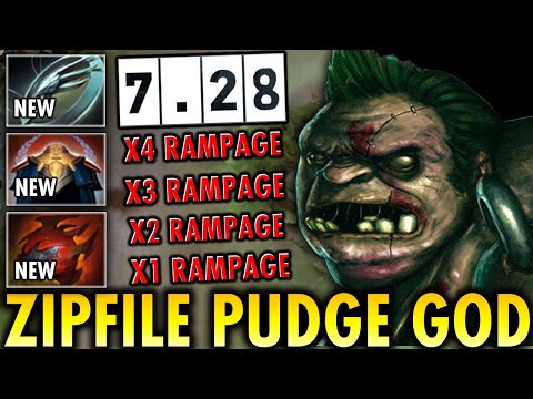 ZIPFILE PUDGE GOD - OMG QUARTER RAMPAGE IN 7.28 NEW PATCH TURN ZIPFILE INTO MONSTER | GENIUS PUDGE