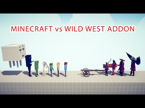 MINECRAFT Team vs WILD WEST ADDON Team - Totally Accurate Battle Simulator TABS