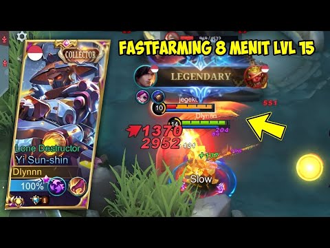 YSS FAST FARMING 8 MENIT LVL 15! FULL GAMEPLAY NO CUT NO EDIT! | TOP GLOBAL YSS - MLBB