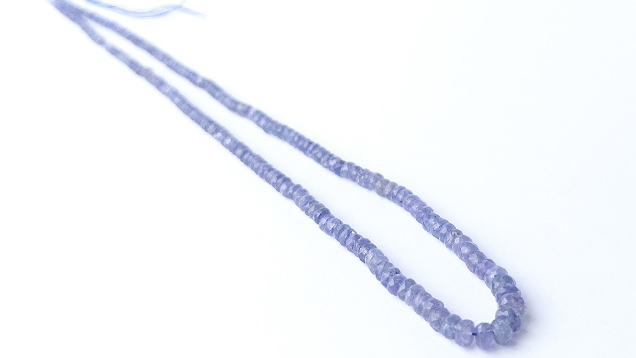 Blue Sapphire | Faceted Rondelle | 3-4.2mm Bead Size | 46cm Strand Length | 65 Carats video