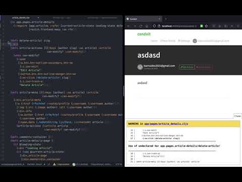 ClojureScript for React Developer - 28. Delete Article