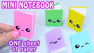 DIY MINI NOTEBOOKS ONE SHEET OF PAPER - DIY BACK TO SCHOOL