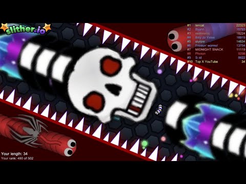 Slither.io A.I. New Epic Skin Slitherio Best Gameplay - New Skeleton Skin - Slither.io Vip - Top X