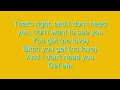 Eminem No Love Ft Lil Wayne Lyrics On Screen