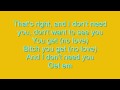 Eminem - No Love ft. Lil Wayne (lyrics on screen ...