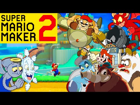 Mario Maker 2 - All Cuphead DLC Bosses (And How To Make Them) Chef Saltbaker, Esther, Glumstone