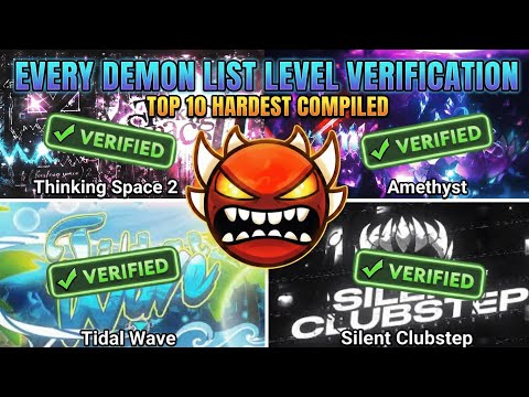 Every Demon list level Verification - Top 10 Hardest Geometry Dash Levels Verifications Compiled
