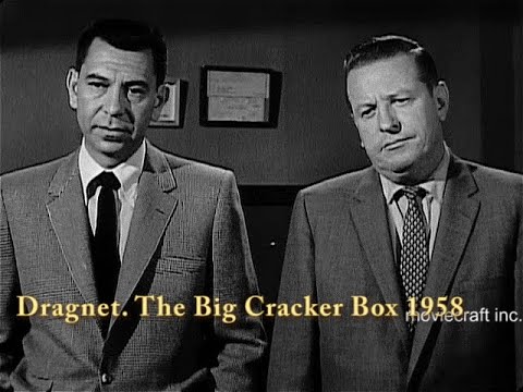 Dragnet. The Big Cracker Box 1958. NBC Network. Badge 714, starring Jack Webb and Ben Alexander.