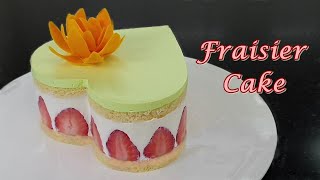 [ENG SUB] 딸기 프레지에 케이크 만들기/NO젤라틴/부드럽고 상큼한 요거트 크림/Strawberry Fraisier Cake Recipe/ASMR
