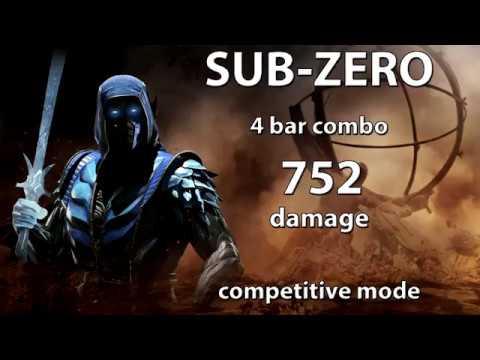Injustice 2: Sub Zero biggest mid-screen combo - 752 damage. (Competitive mode)