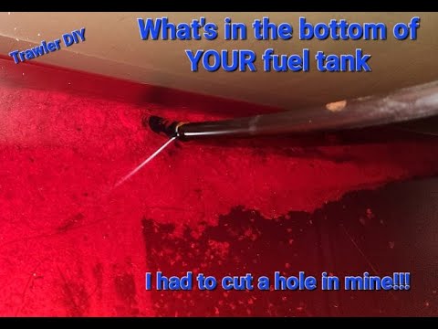Trawler DIY- Fuel tank full of sludge! Cutting open diesel fuel tank for access port!!