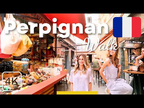 Perpignan, France 4K City Centre Walking Tour! Perpignan Centre Ville