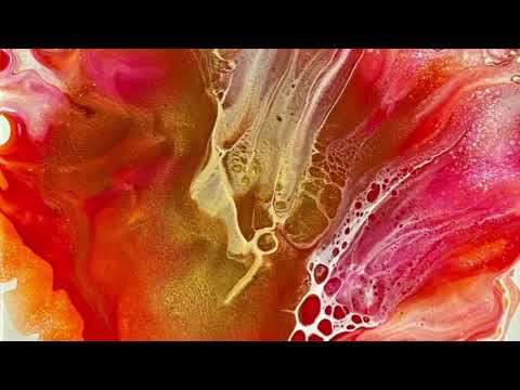 #7 Beautiful Red & Gold Dutch pour on an 8x10 panel! Tutorial