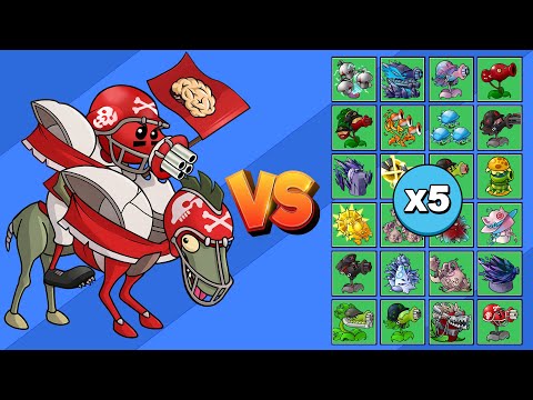 JINETE ALL STAR vs TODAS LAS PLANTAS X5 | PvZ Fusion