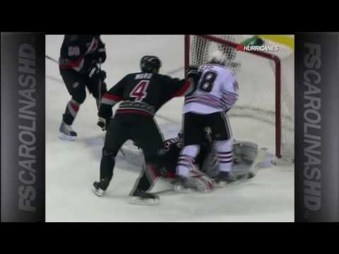 Cam Ward ices the win over Chicago with a huge save on Patrick Kane