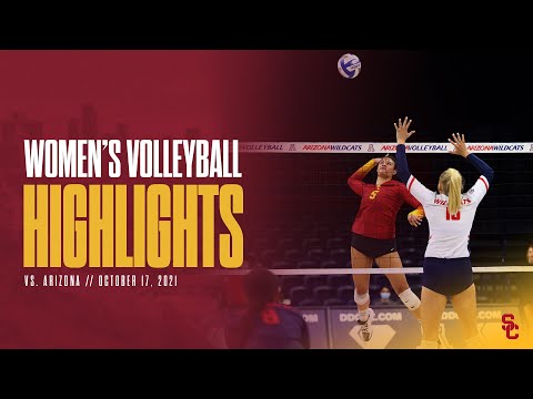Women's Volleyball: USC 3, Arizona 1 - Highlights 10/17/21