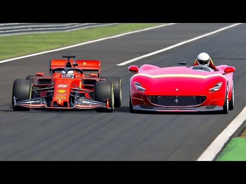 Ferrari Monza SP1 vs Ferrari F1 2019 - Monza