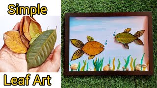 Simple Leaf Art/ DIY Aquarium using Leaves/ Craft Ideas With Leaves #leafart #aquarium #leafdrawing