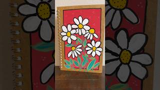 Easy DIY Painted Notebook Cover | Beginner-Friendly Daisy Design 🌼