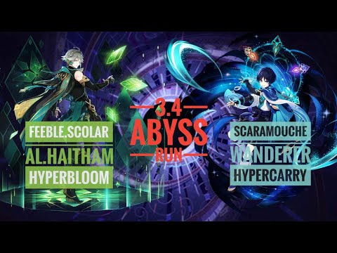 Hyperbloom CO Al Haitham, Hypercarry C0 Wanderer 3.4 Abyss - 36 Stars