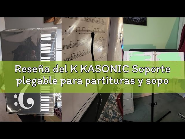 Vídeo relacionado con K KASONIC Atril para partituras, Kasonic 2 en 1, plegable, de doble uso, para partituras, y soporte para libros de escritorio, portátil y liviano con soporte para clip de partituras