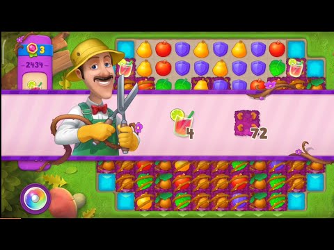 Gardenscapes Level 2434 Walkthrough "No Boosters Used"