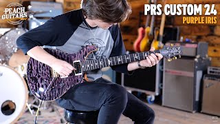 Video thumbnail for No Talking...Just Tones | PRS Custom 24 Flame Maple Neck 10 Top Purple Iris by Peach Guitars
