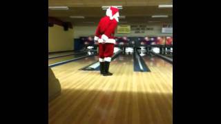 Santa bowling at WestLane