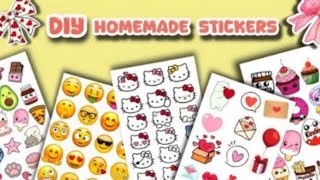 How to make stickers without cellotape/DIY Sticker book|Cute Sticker making without double side tape