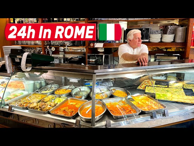 Travel vlog - 24 Hours Of ITALIAN FOOD In ROME - Best Roman Pizza & Local Street Food