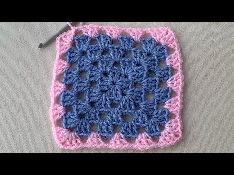 Mattonella granny semplice. spiegazione cambio colore. Tutorial facile per principianti 🌷
