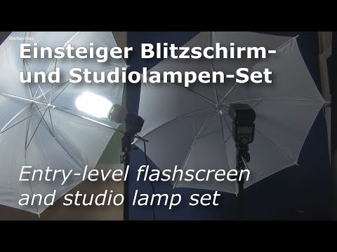 Einsteiger Blitzschirm und Studiolampen Set | Blitz-Stativ | Fotolicht | Studioset