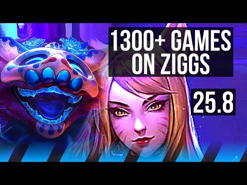 ZIGGS vs AHRI (MID) | 1300+ games | EUNE Master | 25.8