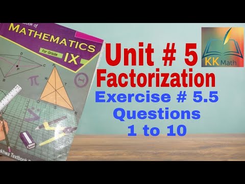 kpk board 9 class math unit 5 factorization Exercise 5.5 all questions