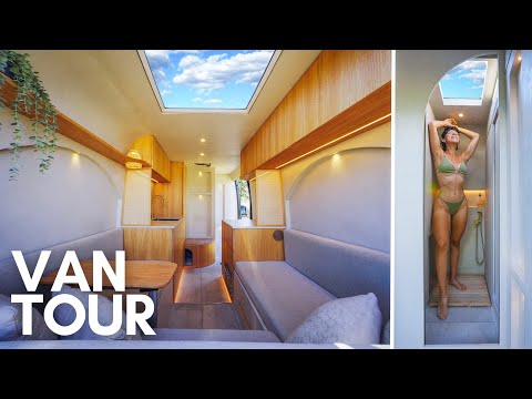 VAN TOUR | DIY Luxury Stealth Camper Van Build After 4 years of Full Time VANLIFE (Unique Layout)