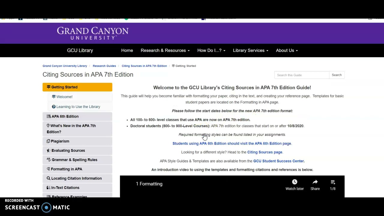 UNV-103 TO GCU Library Research Assignment