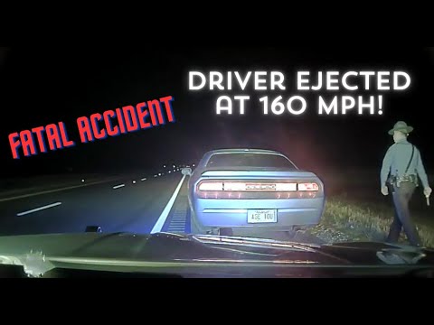 Dodge Challenger flees from traffic stop - HIGH SPEED PURSUIT ends in driver ejected at 160 mph!