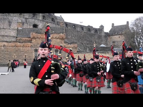 The Ceremony of Beating Retreat at Edinburgh Castle 2023 - Cadet- Pipes & Drums and Military Bands