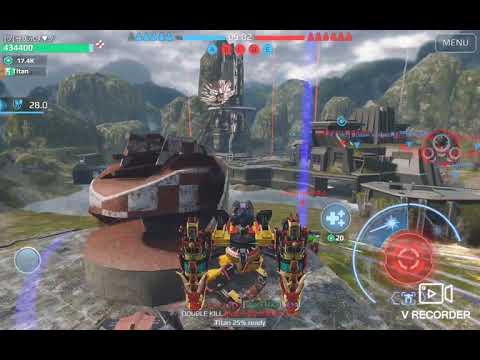 War Robots Champion League gameplay - 1-on-1 Duel: T-Falcon with Glory vs. Shell with Ember/Rime