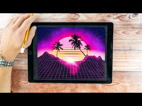 Retrowave Drawing | Procreate for iPad Pro