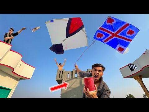 Umer Vs Mukaram Kite Flying Catch Nasir With Plasticbag Kite Challenge 