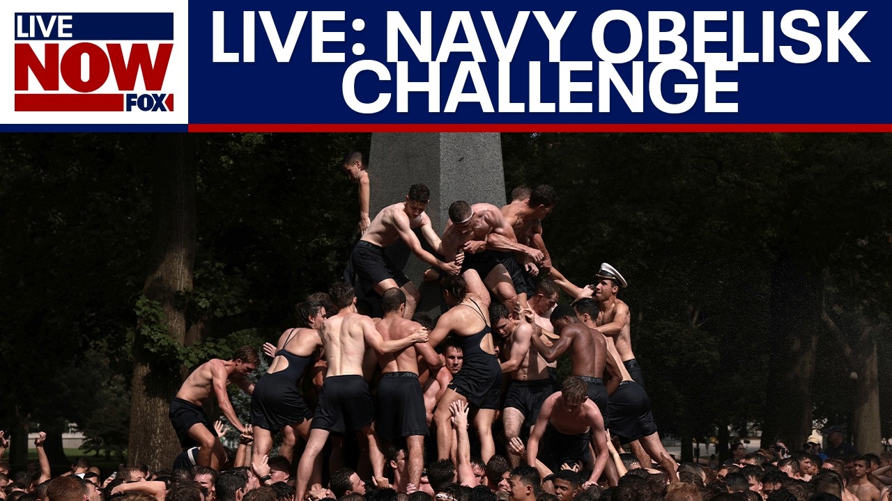 Naval Academy greasy pole challenge