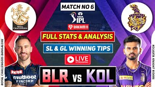 🔴 IPL Live RCB vs KKR Dream11 Team BLR vs KOL Dream11 Team