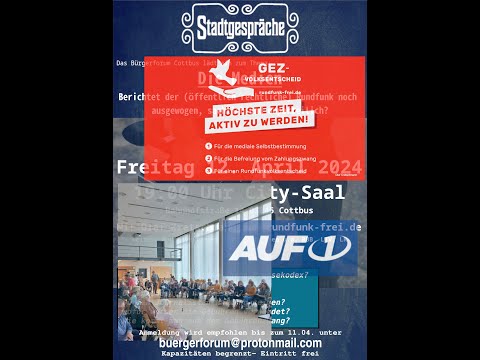 Keine Rundfunkgebühren aus Gewissensgründen- Olaf Kretschmann beim 4. Cottbuser Stadtgespräch