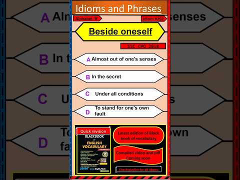 Idioms and phrases | Beside oneself | Black book of English vocabulary | #blackbookvocabulary