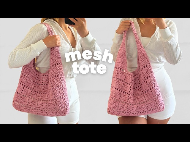 Vídeo relacionado con OHREN bolso de playa crochet para mujer, estilo boho de verano, bolso tote de red ligero beige para vacaciones y uso diario