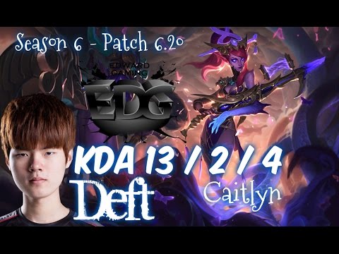 EDG Deft CAITLYN vs JHIN ADC - Patch 6.20 NA Ranked | League of Legends